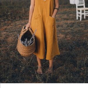 Myrah penaloza gold jumpsuit